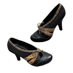 Faryl Robin US Sz 6 Heel Stiletto Black Brown Platform Forest Fairy Goth Vamp